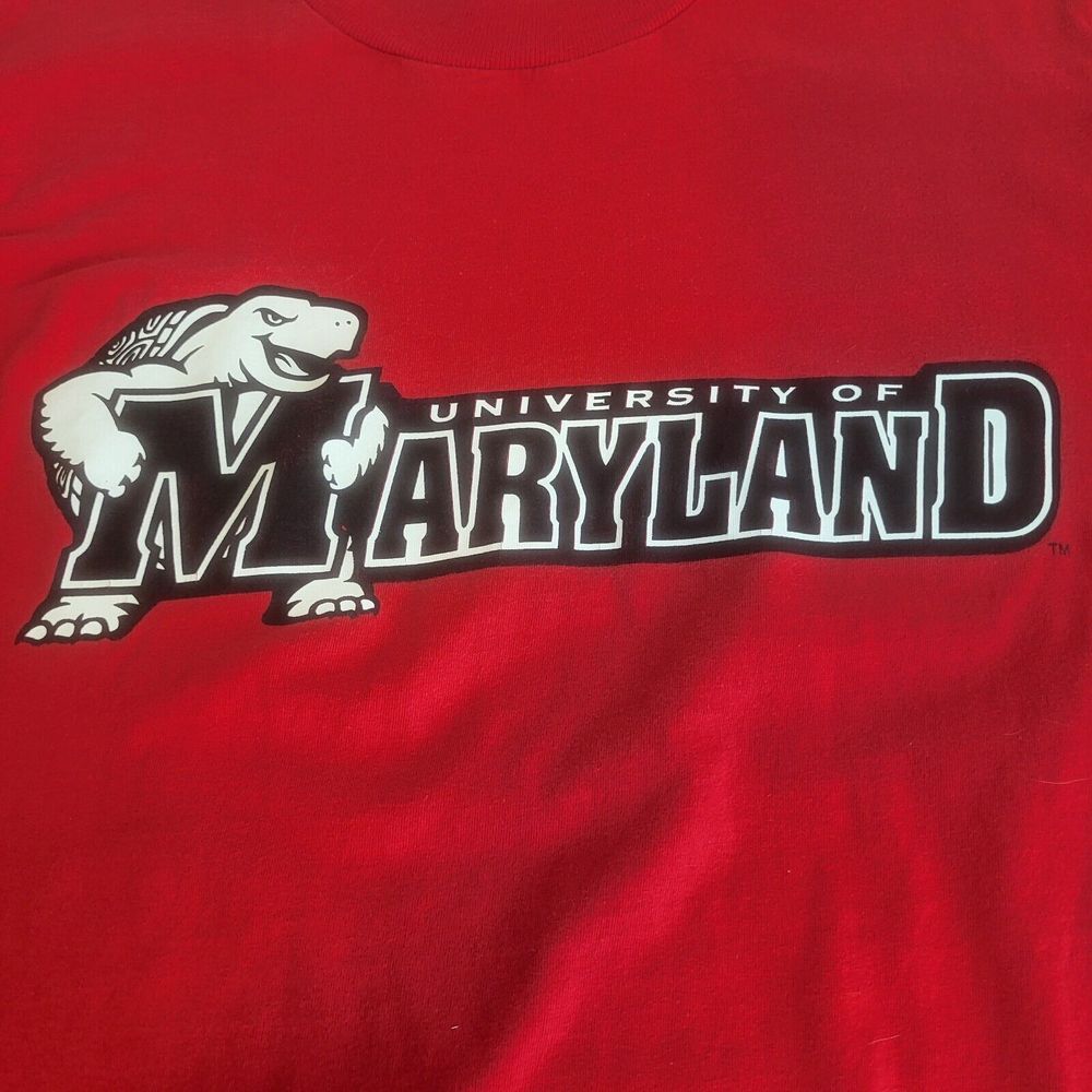 Vintage Maryland Terrapins Book Exchange Medium T Shirt Red College Park‎ USA